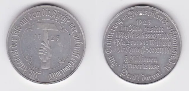 seltene Aluminium Medaille Erinnerung an die Inflationszeit 1923 (160639)