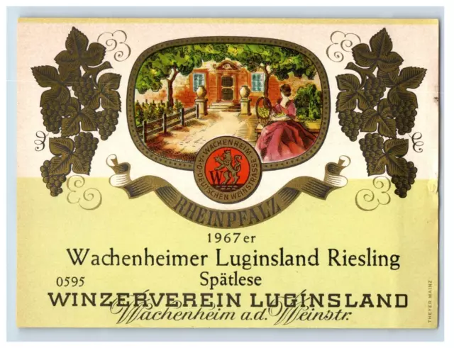 1970's-80's Wachenheimer Luginsland Riesling German Wine Label Original S42E
