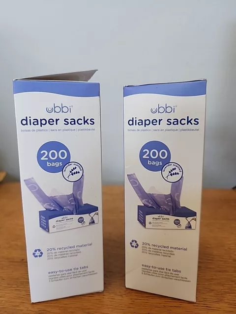 Disposable Diaper Sacks, Lavender Scent, Easy-To-Tie, Pet Waste Bags, LoT Of 2