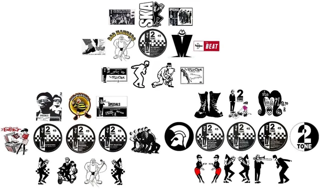 X24 Ska Vinyl Stickers Retro Skinhead Laptop Specials 2 Tone Beat Madness Mods - Foto 12