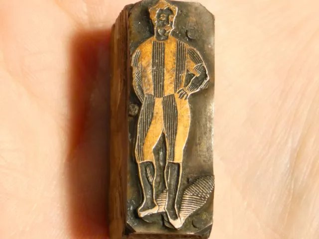 Antique Gent in Old Style Sporting Strip ? Advert Pictorial Printing Block #B110