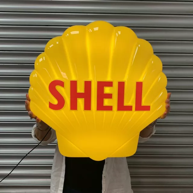 Shell 3D Geprägt Clam Led-Licht Verpackung Werbe Schild Garage Benzin Automobil
