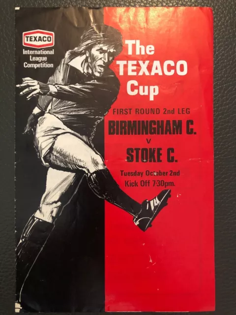 2.10.1973. Birmingham City v Stoke City, (Texaco Cup 1st R, 2nd Leg).