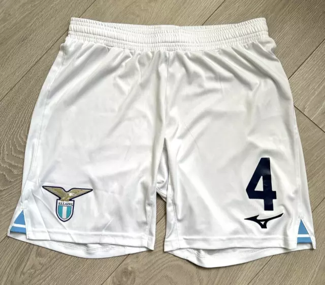 Official SS Lazio Roma 23/24 Match Player Shorts Mizuno Italy Spain Rare Shirt M