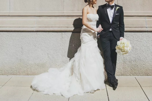 $7500 VERA WANG Gemma Silk Organza Wedding Gown Ivory Blizzard Beading Dress 8 3