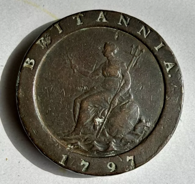1797 George III Cartwheel Two Penny Coin