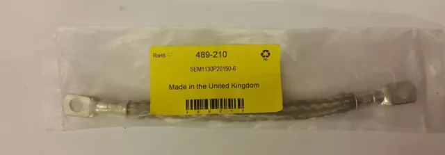 Câble de mise à la terre tressé avec cosse M6, longueur 150mm