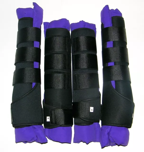 Horse Stable Boots / Wraps, Set Of Four In Purple Color
