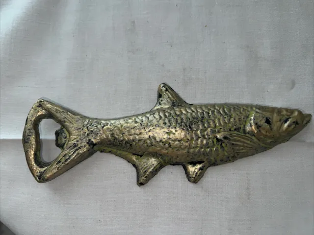 Cast Iron FISH Open Here Beer Bottle Opener TROUT Wall Mount Man Cave SALMON