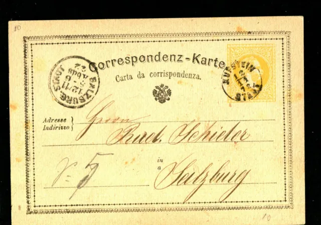Österreich  1872   "Kufstein - Stadt"  klarer Fingerhut (#6288)