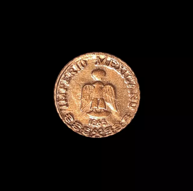 1865 RS MEXICO GOLD Emperor MAXIMILLIANO Gold.900 coin Unc.