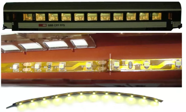 LED Personenwageneleuchtung Waggonbeleuchtung warmweiß analog & digital