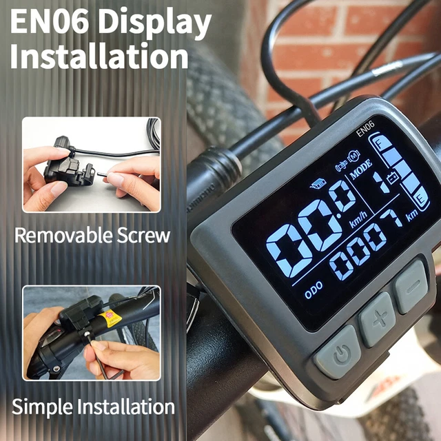 Écran LCD Testeur Pour Vélo électrique EN06 - Compatible 24V/36V/48V, étanche, Avec USB, Pour Guidon 22.2 Mm - 10