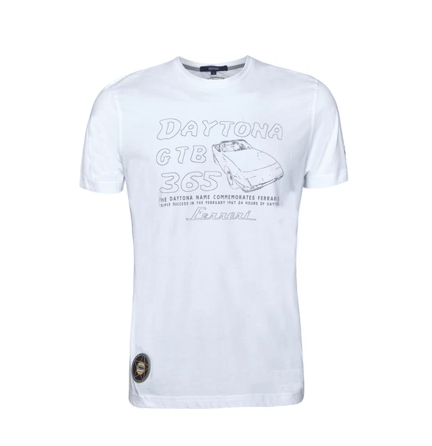 T-SHIRT FERRARI SPORTSCAR DAYTONA VINTAGE GT Racing 1967 GTB 365 Nuova Bianca S