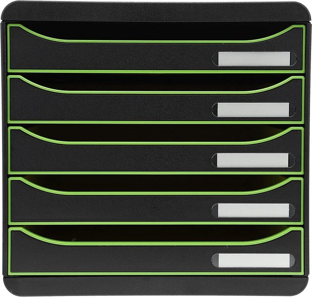 Exacompta - Réf. 309995D - BIG BOX PLUS - tiroirs ouverts, Vert Pomme Noir