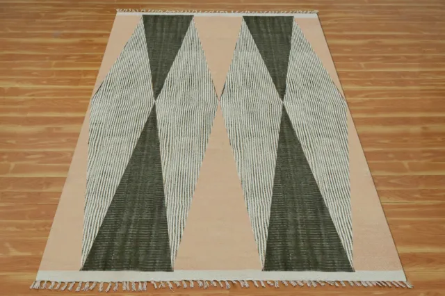 Handmade Coton Tapis Pour Chambre Cuisine Chemin Zone Salle à Manger Vert Kilim