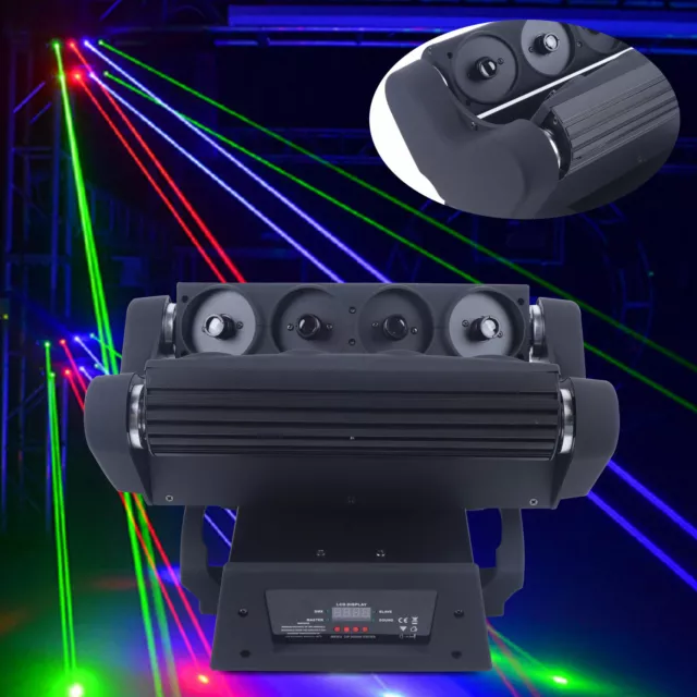 LED Laser Moving Head Light RGBW Rotating Stage Lighting Beam DMX DJ Light Disco