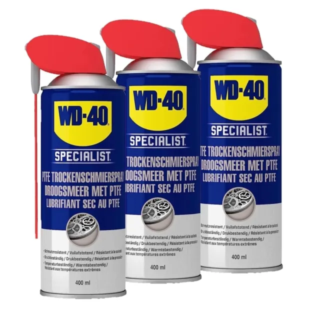 WD-40 Specialist PTFE Trockenschmierspray Smart Straw 3x400ml PTFE Spray