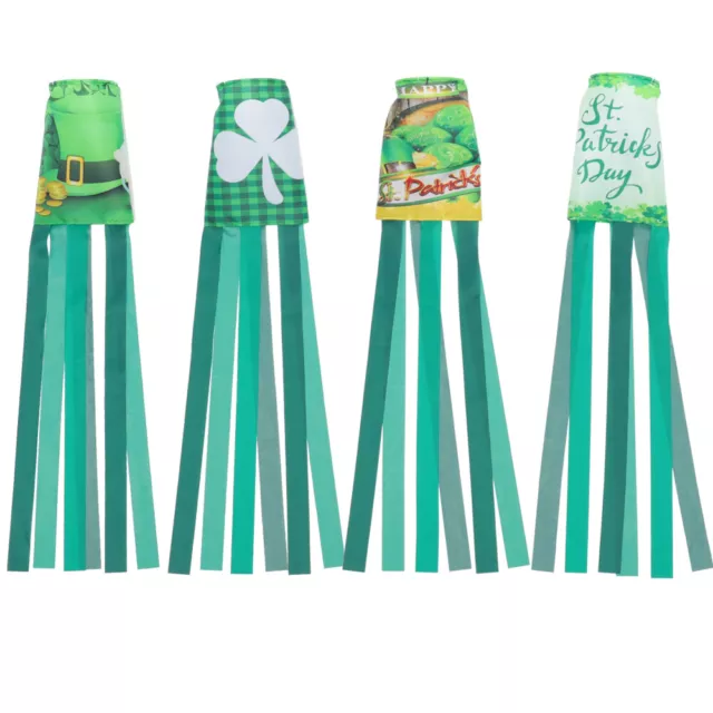 4 Pcs Polyester Irische Luftröhrenflagge Hängende Fahne Gartenflagge