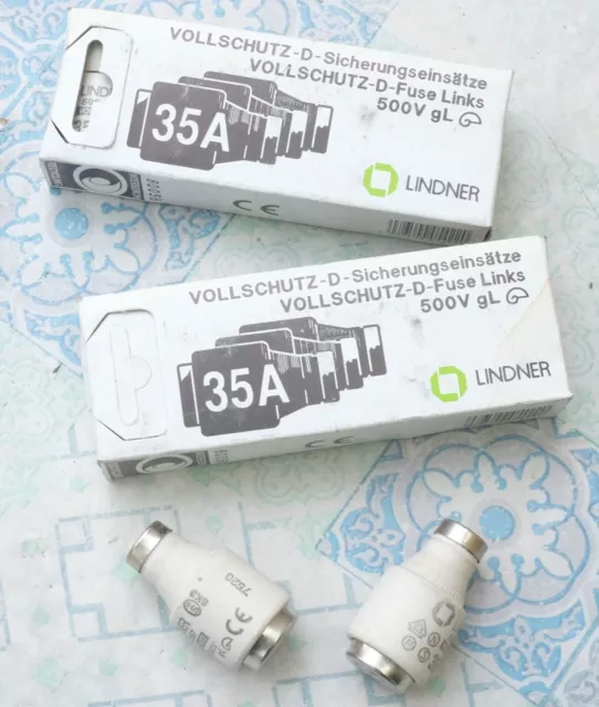 10x Lindner Fusible bouteille 35A gL 500V. Lot de 10
