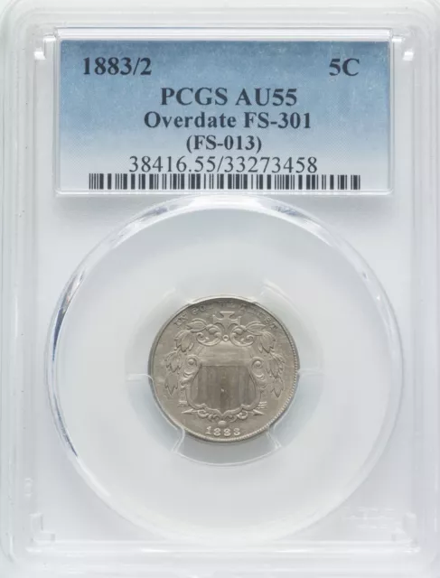 1883/2 5C Fs-301 Pcgs Au55