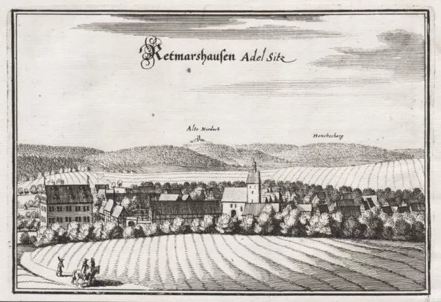 Rittmarshausen Gleichen LK Göttingen Niedersachsen Kupferstich Merian 1650