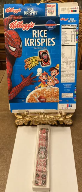 Spider-Man Rice Krispies Cereal Box Kellogg's Marvel 2004 w/ Mail in Order Watch