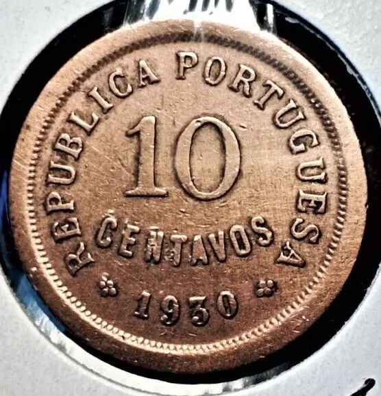 Portuguese Cape Verde 10 centavos 1930 coin