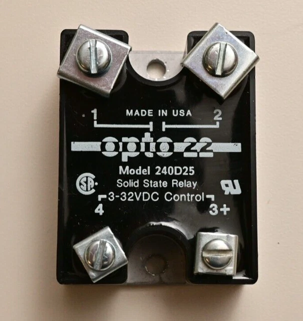 Opto 22 Model 240D25 Solid State Relay 3-32VDC Control 280VAC@25A SSR