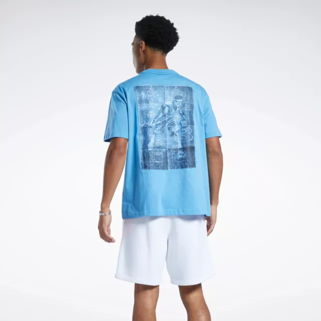 Reebok Iverson I3 Blueprint SS Basketball T-Shirt Men's Essential Blue Tee Top 2