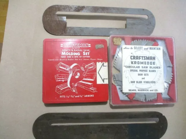 Vintage CRAFTSMAN 6" Dado + 6 Cutter Molding Set + 2 Blade Inserts 103.22161 Etc