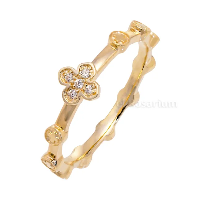 Rosary Ring PR87-29 10K Real Solid Gold Catholic Christian Ring (US 4 ~ 11)