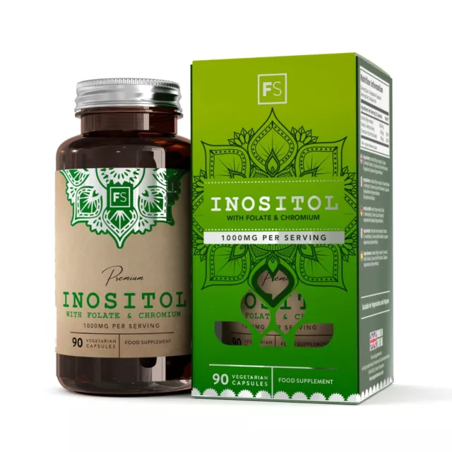 Myo-Inositol, Folate & Chromium | 90 1000mg for Hormone Balance & Fertility