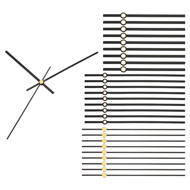 Clock Hands Kit, 10 Set Clock Hands Kits Clock Mechanism Aluminum, Black, A08