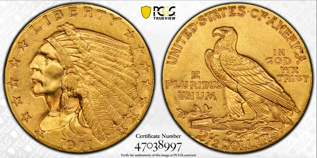 1911 PCGS MS63 $2.5 Gold Indian Quarter Eagle