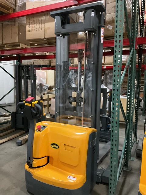 APOLLOLIFT Used 3300lbs Full Electric Straddle Stacker 220" High Lift Stacker