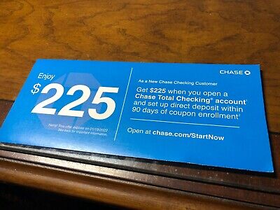 Chase Bank Coupon - $225 Bonus for opening Chase Total Checking Account