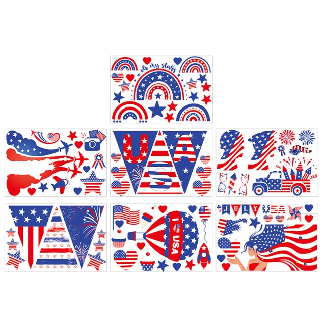 Adesivo Giorno dell'Indipendenza Pellicola Finestra Patriottica Accessori Bandiera USA