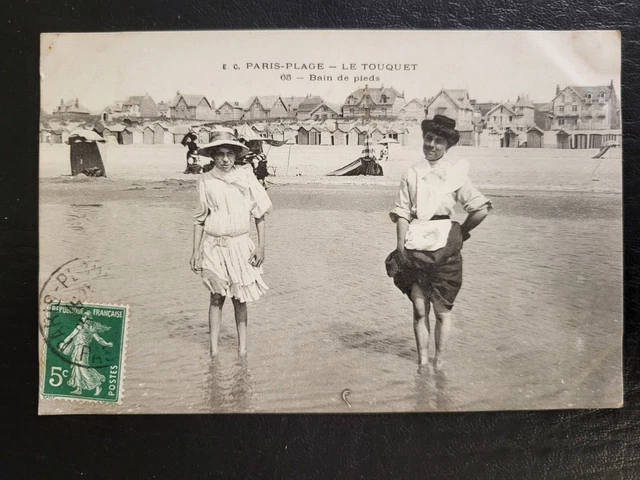 Carte Postale Ancienne Le Touquet – Paris-Plage, La Plage à Marée Basse – Pas-de-Calais (62), Années 1900