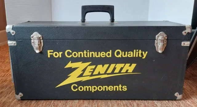 Vintage Zenith 1970's Knickerbocker Parts Caddy Black with Yellow Logo