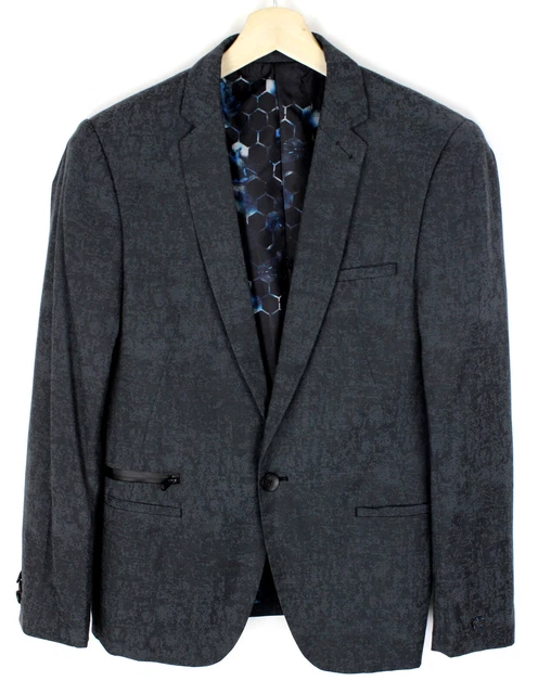 CAST IRON Blazer Men's (EU) 46 Casual Single Breasted Lined Patterned