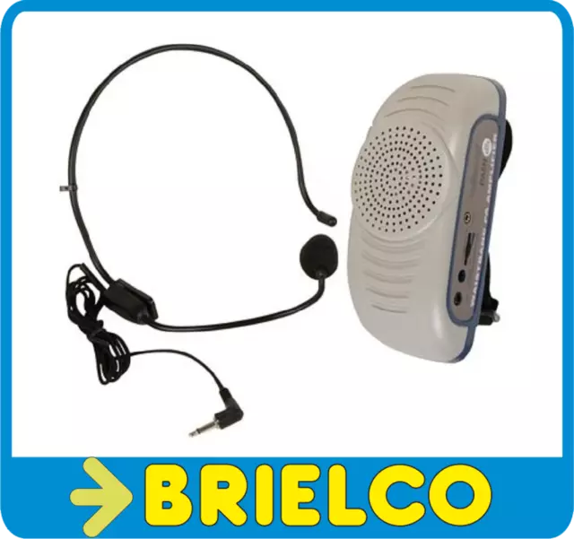 Amplificador Personal Portatil De Voz Microfono Cabeza Y Pilas Recargable Bd3035