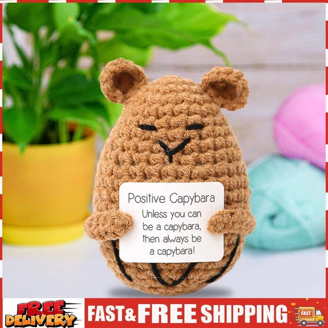 Poupée Citrouille Au Crochet – Peluche Déco Avec Carte Positive – Jouet Soutien Émotionnel – Cadeau Original Fait Main