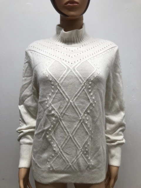 Pull Femme Iris&ink - 100% Coton - Taille XL - Blanc Cassé & Bleu - Neuf Avec Étiquettes