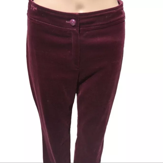 ESCADA burgundy/wine color velvet style pants sz 4 eu 34