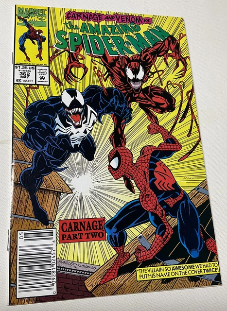 The AMAZING SPIDER-MAN 362 MAY 1992 MCU Marvel Comic Book 3rd App. CARNAGE