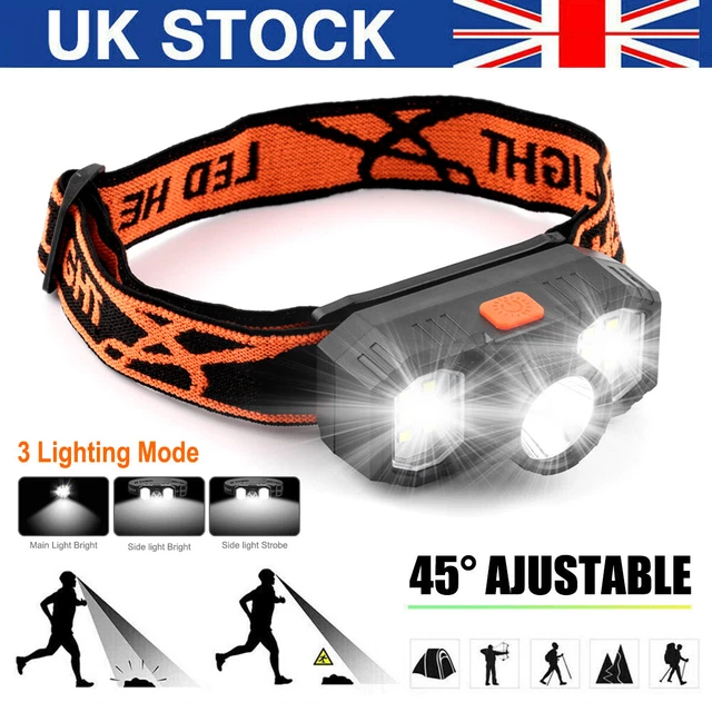 3 Mode Head Torch Headlight LED COB USB Rechargeable Camping Headlamp Flashlight