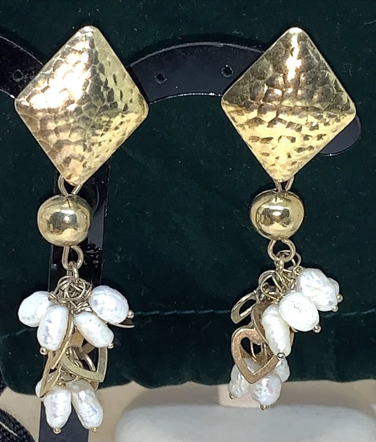 Claver Gold Orecchini In Stile Antico In Oro 14K, Con Rubini E