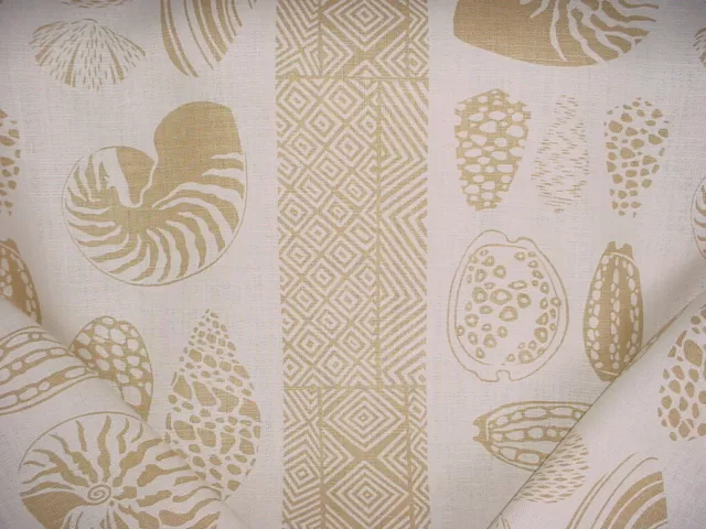 6-7/8Y Lee Jofa 2007101 Costa Rei Sand Seashell Printed Linen Upholstery Fabric