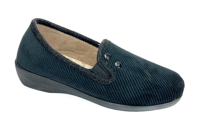 TIGLIO Pantofola Chiusa da Donna DD-20 Blu Scarpa Confort Invernale Comoda Leggera e Calda